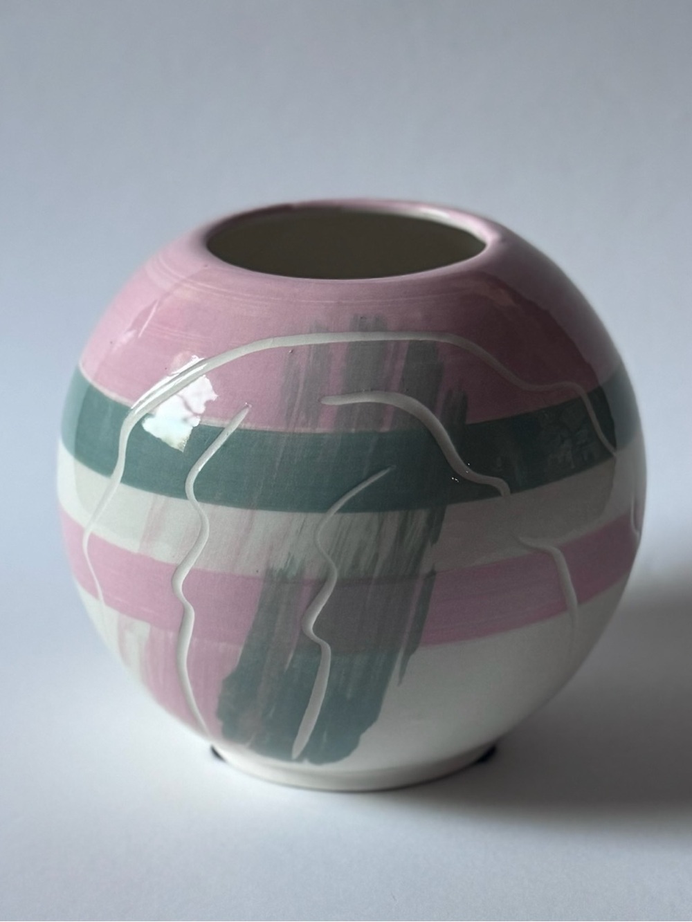 Vintage Maurice Ceramics of California Hand Painted Ceramic Vase